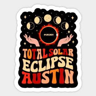 Total Solar Eclipse 2024 Austin Texas April 8 Vintage Sticker